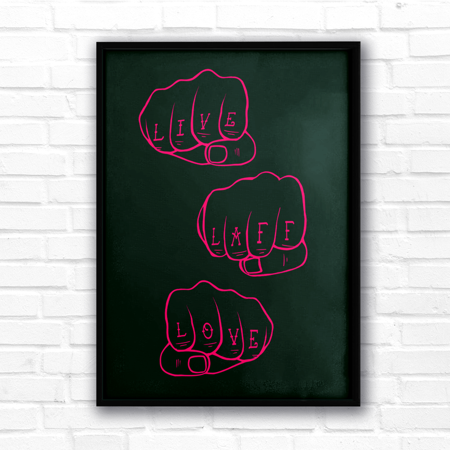 LIVE LAFF LOVE Ltd Edition Print - Green/Pink nu05iz-sf.myshopify.com