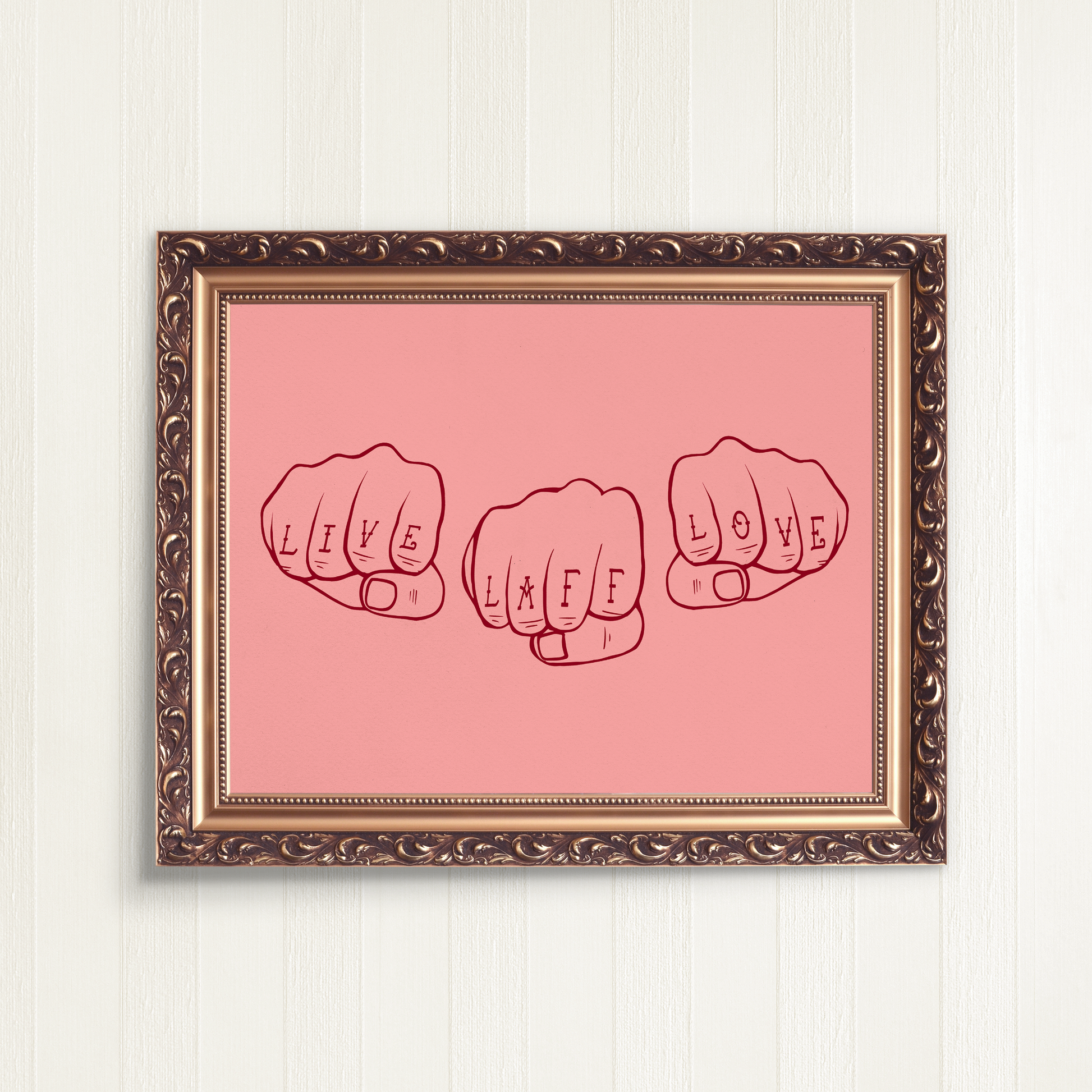 LIVE LAFF LOVE Ltd Edition Print - Pink nu05iz-sf.myshopify.com