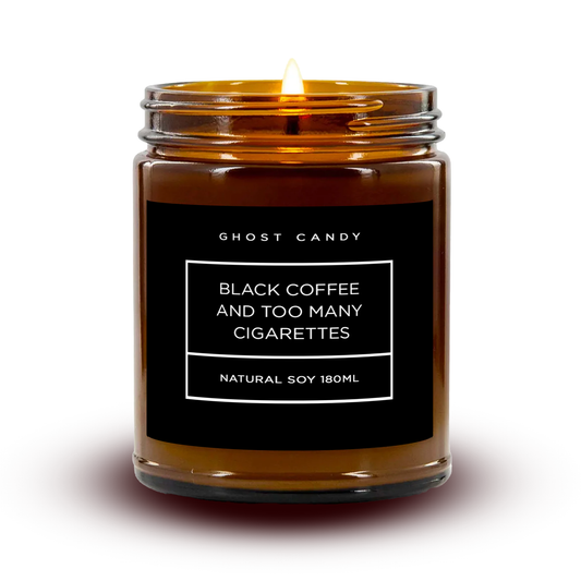 Black Coffee and Too Many Cigarettes Candle nu05iz-sf.myshopify.com